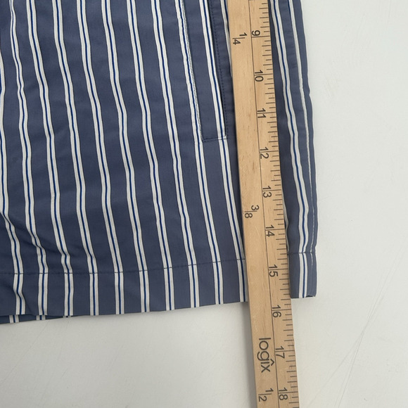 TIBI Paperbag Shorts Womens Size Small Striped Blue White 4-Pocket Pull On RTR - Picture 10 of 12